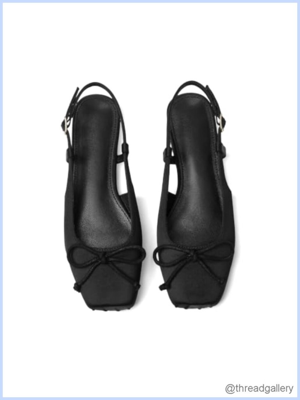 Satin Ballet Flats Slingback Bow Buckle Square Toe Dressy Shoes